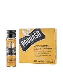 Proraso Wood and Spice Huile à barbe chaude 4x17ml