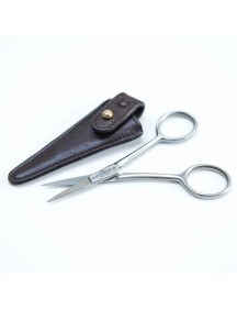 Capt Fawcette Ciseaux à barbe dans un étui en cuir