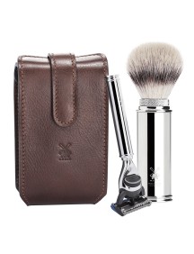 Mühle Reiserasierset TRAVEL - braun, komplett mit Pinsel