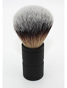 Brosse de rasage manche en métal noir lisse