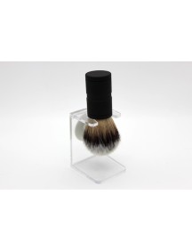 Brosse de rasage manche en métal noir lisse